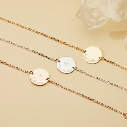 Personalised Godmother's Pastille Chain Bracelet gold plated sterling silver rosegold plated merci maman