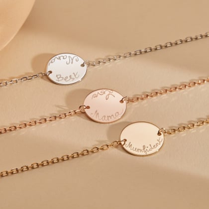 Personalised Pastille Chain Bracelet gold plated merci maman