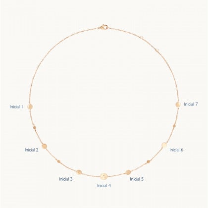 Collar personalizado con inicial Medalla