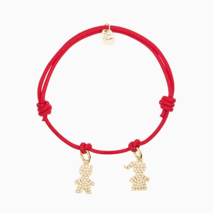 Personalised Pavé Crystal Family Bracelet Gold Plated Merci Maman