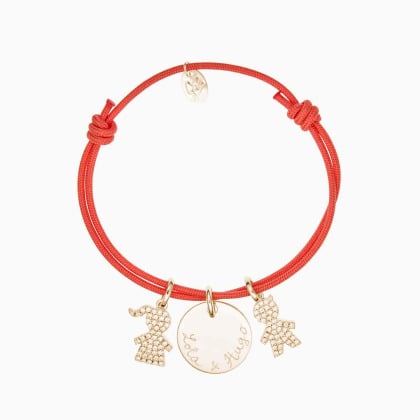 Pavé Crystal Mummy Bracelet Gold Plated Merci Maman