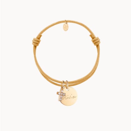 Personalised Mini Pavé Crystal Cross Bracelet Merci Maman