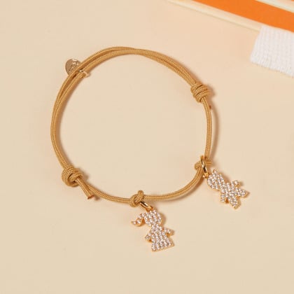 Personalised Pavé Crystal Family Bracelet Gold Plated Merci Maman