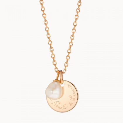 Collier Perle personnalisé plaqué or merci maman