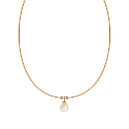 Collana di raso girocollo con perla Merci Maman