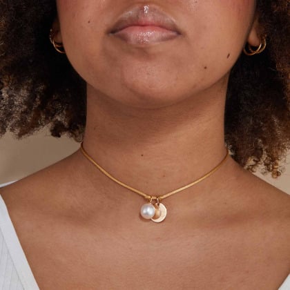 Collana di raso girocollo con perla Merci Maman