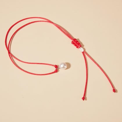 Collana di raso girocollo con perla Merci Maman