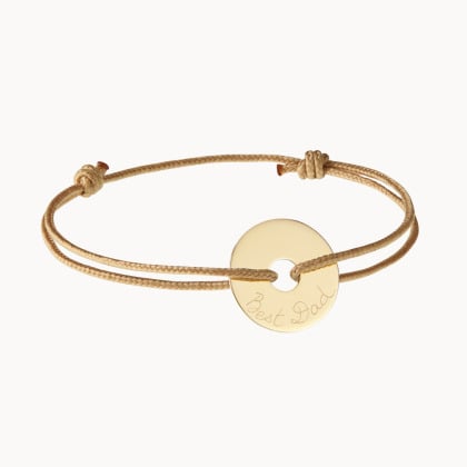Bracciale personalizzato con Disco Aperto in oro 9 carati uomo merci maman