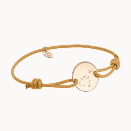Pulsera personalizada del Zodiaco Chino baño de oro merci maman