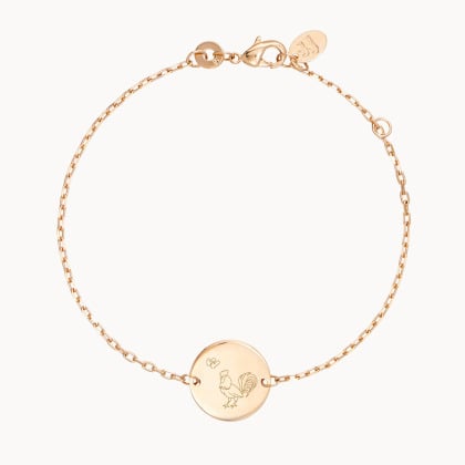 Personalisiertes Chinesisches Tierkreiszeichen Armkettchen vergoldet merci maman
