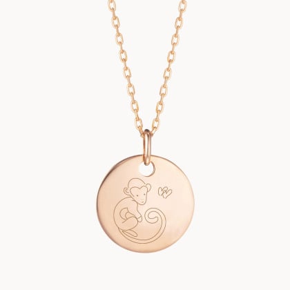 Collar personalizado del Zodiaco Chino baño de oro merci maman