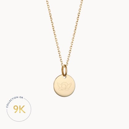 Collana personalizzata in oro 9 carati con illustrazione per Battesimo o Comunione