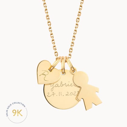 Personalised 9 Carat Gold Duchess Necklace merci maman