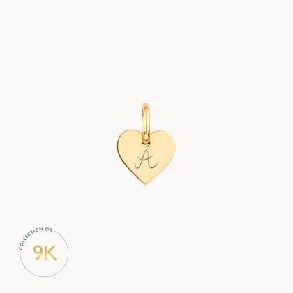 Charm personnalisé Mini Coeur en Or 9 carats merci maman