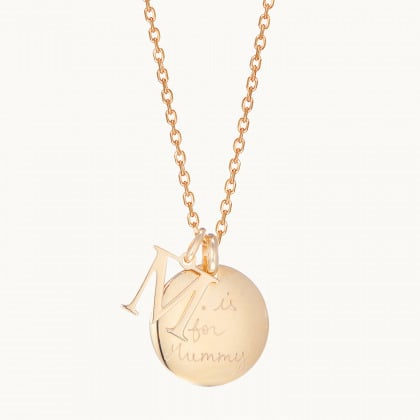 personalised alphabet necklace gold plated merci maman