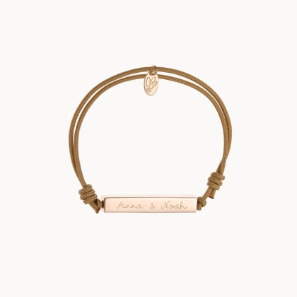 Bracciale personalizzato con barretta placcato in oro merci maman