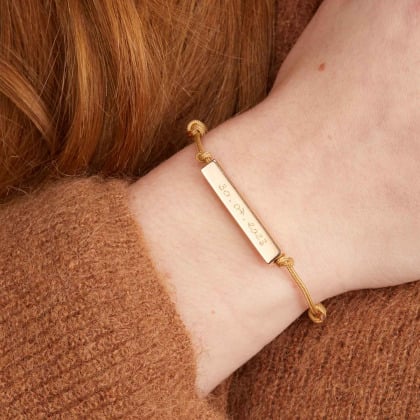 Bracciale personalizzato con barretta placcato in oro merci maman