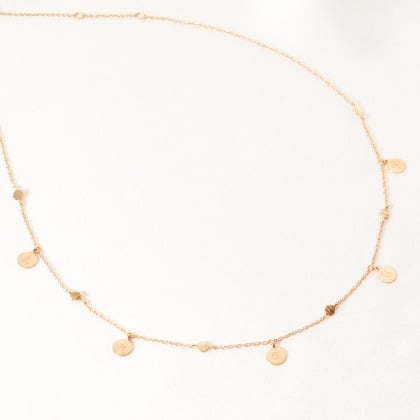 Personalised Boho Necklace gold plated merci maman