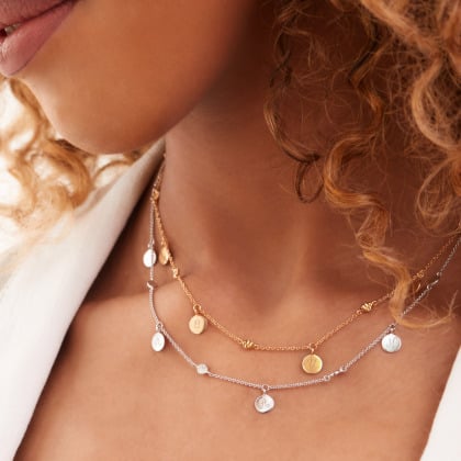 Personalised Boho Necklace gold plated merci maman