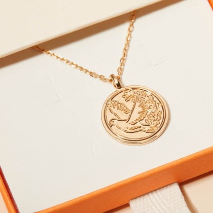 Personalisierte Tauben Plättchen Halskette vergoldet merci maman