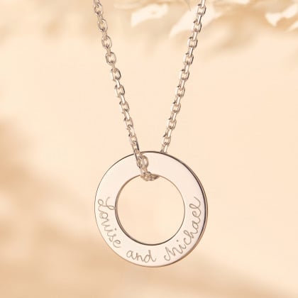Personalised Eternity Necklace gold plated merci maman