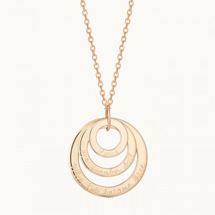Collana personalizzata Eternity Trio placcato oro merci maman