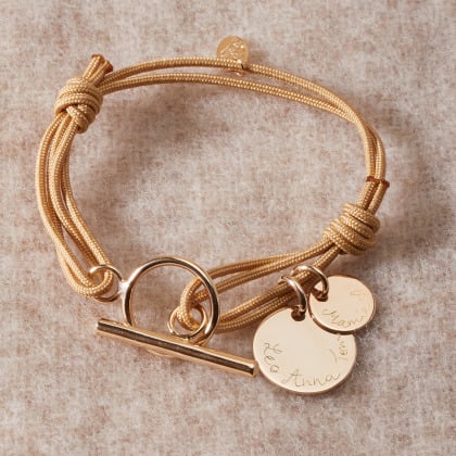 Personalised Grandmother Bracelet gold plated merci maman