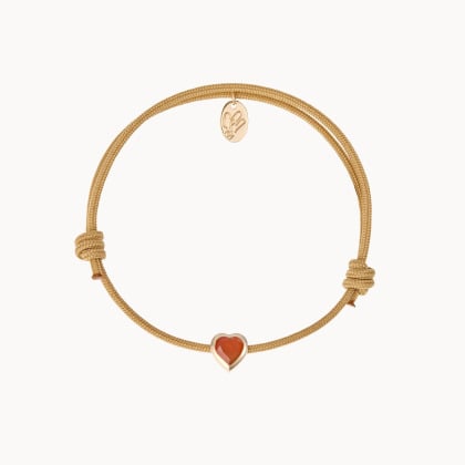 Bracelet personnalisé Perle Pierre de Naissance Coeur plaqué or merci maman