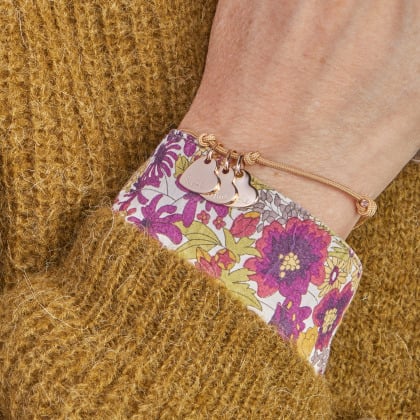 Bracciale personalizzato Cuore con nome placcato in oro merci maman