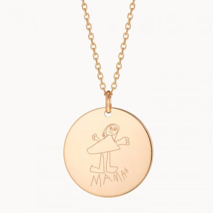 grand collier personnalisé plaqué or merci maman