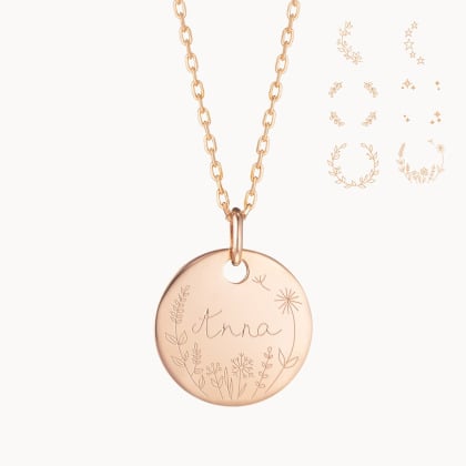 Collar personalizado con decoración Baño de oro amarillo merci maman