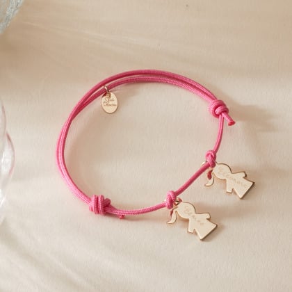 Personalised Mini Family Bracelet gold plated merci maman
