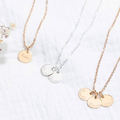 Collana personalizzata con nome placcato in oro merci maman