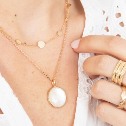 Personalised Mother of Pearl Pendant Necklace