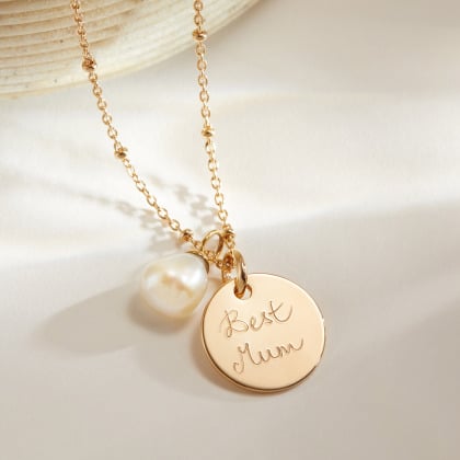 Collier Perle personnalisé plaqué or merci maman