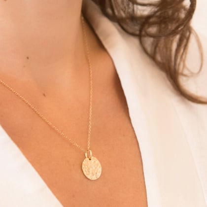 Collier Petit Disque Martelé personnalisé