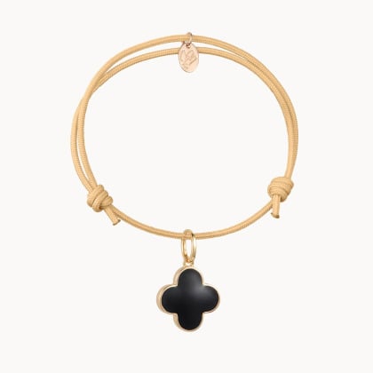 Personalised Enamel Clover Cross Bracelet gold plated merci maman
