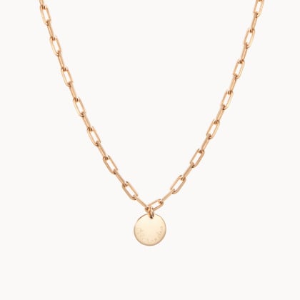 Personalised Dainty Love Links Necklace gold plated merci maman