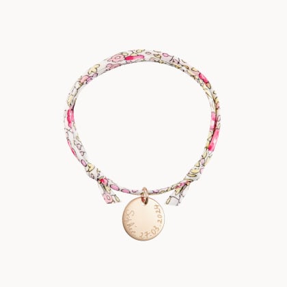 Bracelet Médaille personnalisé Liberty plaqué or merci maman