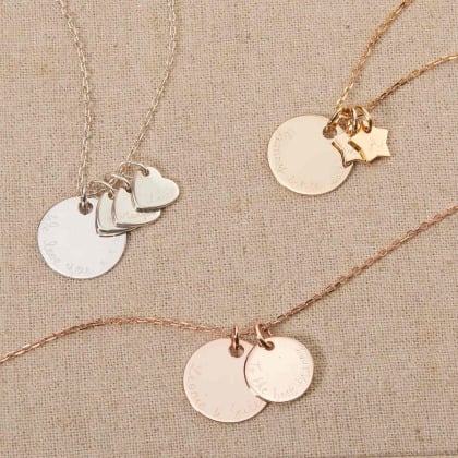 Personalised Grandmother Necklace gold plated merci maman