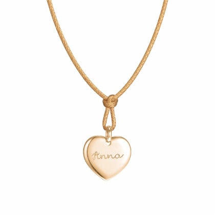 Collana di raso personalizzata con cuore Merci Maman