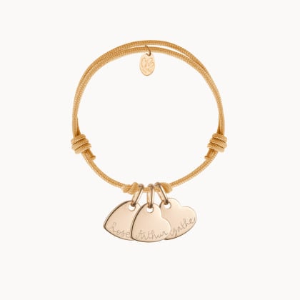 Bracciale personalizzato Cuore con nome placcato in oro merci maman