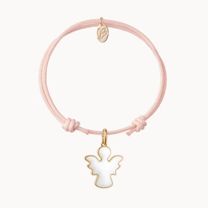 Pulsera personalizada de esmalte para bautizo o comunión baño de oro merci maman