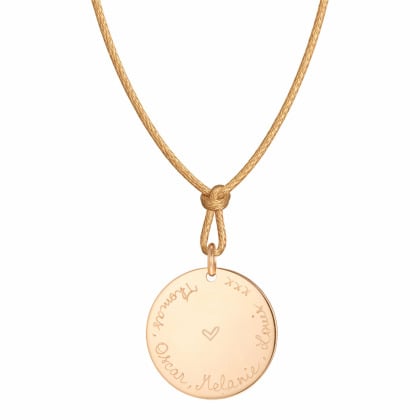 Collar personalizado con medalla grande y cordón Merci Maman