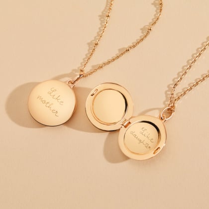 Personalised Locket Necklace gold plated merci maman