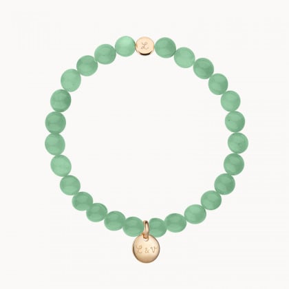 Bracelet Perles personnalisé & Mini Charm plaqué or merci maman