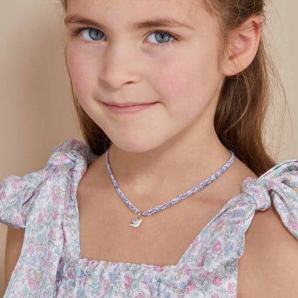 Personalised Mini Mother of Pearl Christening or Communion Liberty Necklace merci maman