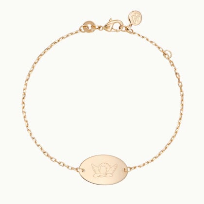 Bracelet Gourmette personnalisé Baptême ou Communion plaqué or merci maman