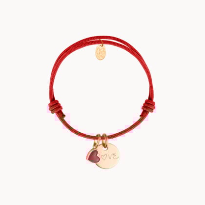 Bracciale personalizzato a disco San Valentino placcato oro merci maman