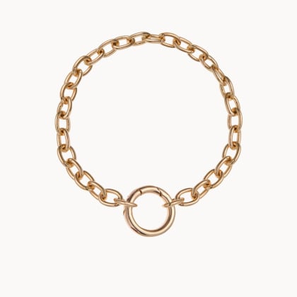 Personalised Round Lucky Charm Bracelet gold plated merci maman